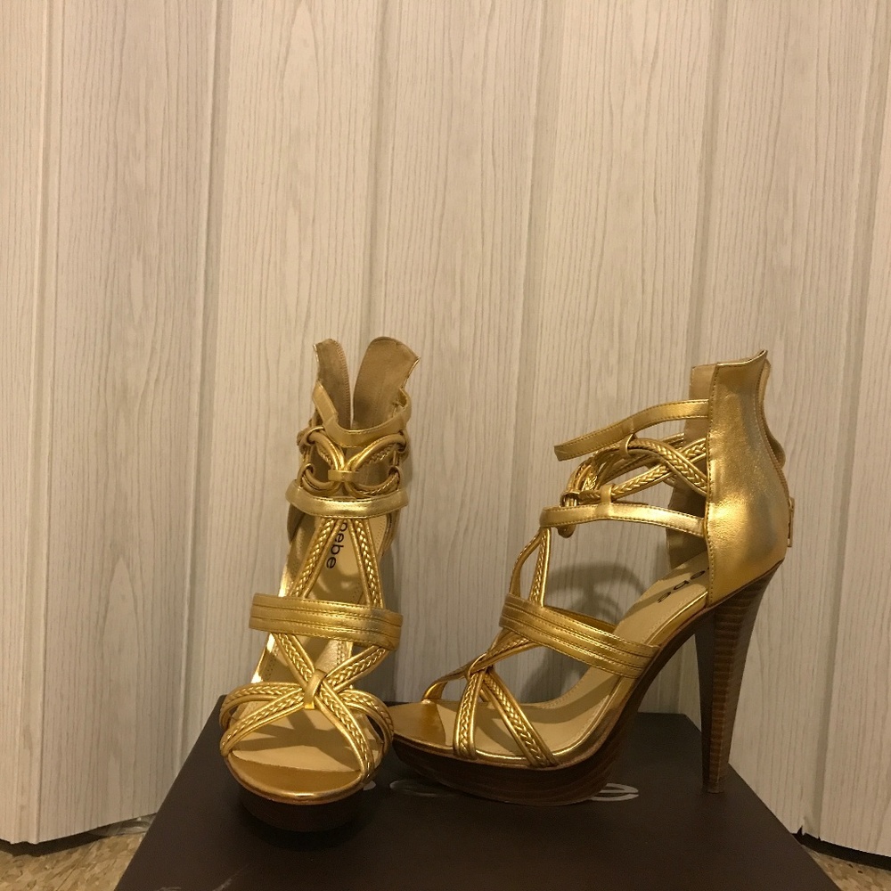 Gold Bebe Gladiator Sandal